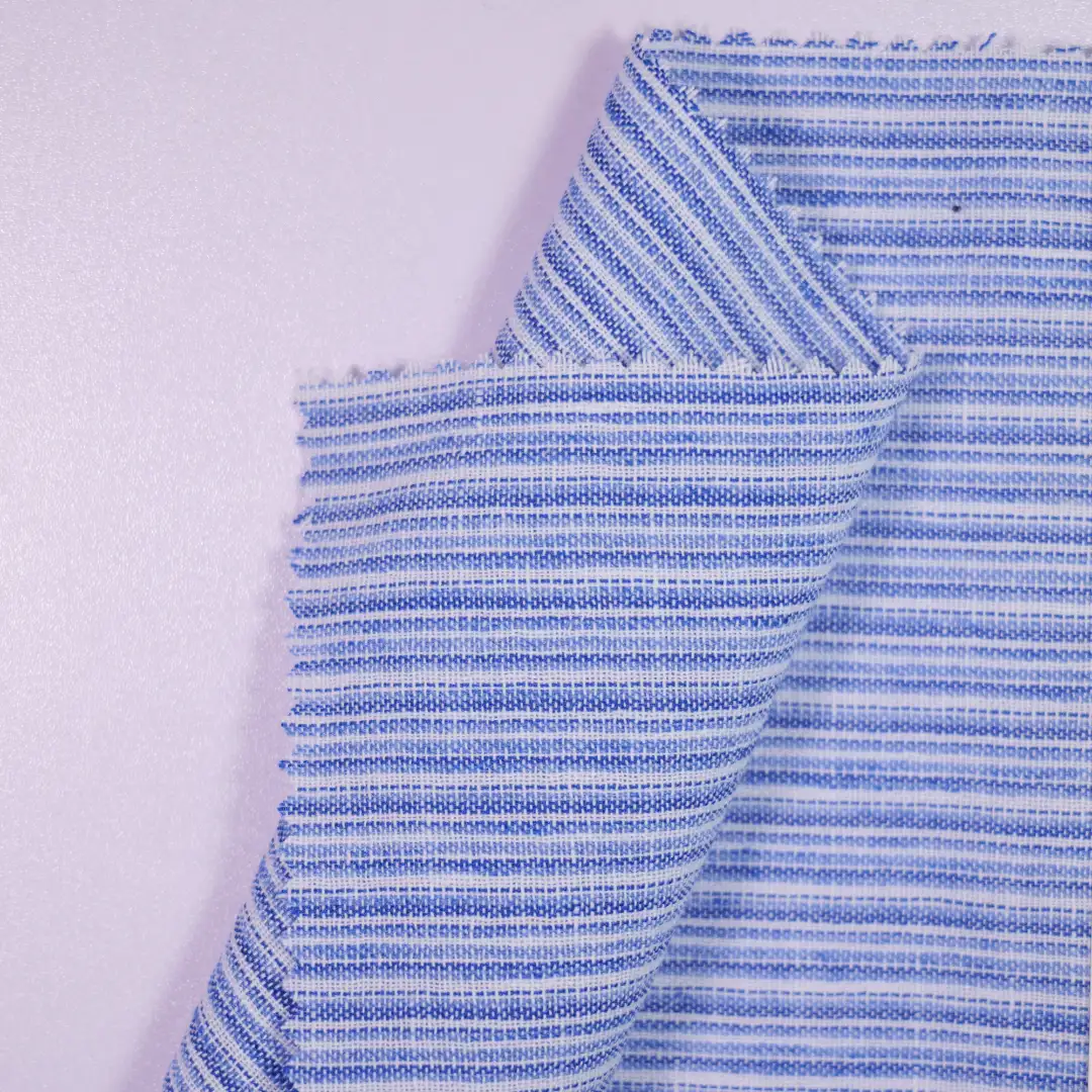 China Fabric for Blouse,Skirt Yarn Dyed Stripe Synthetic Woven Fabric Polyester blue color buy from China wholesaler bulk order at wholesale price free worldwide shipping Alibaba