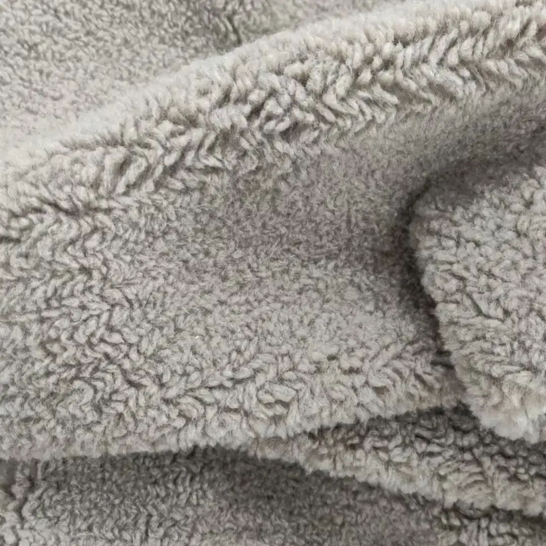 China Fabric for Jackets,Hoodie,Padded Jacket,Waist coat Teddy Knit Fabric Polyester brown color buy from China wholesaler bulk order at wholesale price free worldwide shipping Alibaba