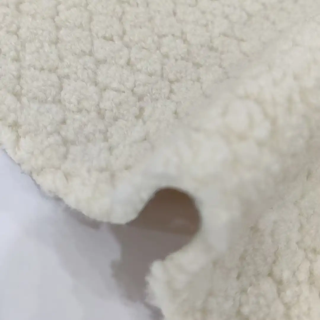 China Fabric for Jackets,Hoodie,Padded Jacket Teddy Knit Fabric Polyester beige color buy from China wholesaler bulk order at wholesale price free worldwide shipping Alibaba