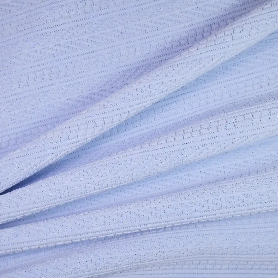 China Fabric for Pants,Knitted Jacket ,Knitted Trousers  Jacquard Knit Fabric Polyester Spandex Blue color buy from China wholesaler bulk order at wholesale price free worldwide shipping Alibaba