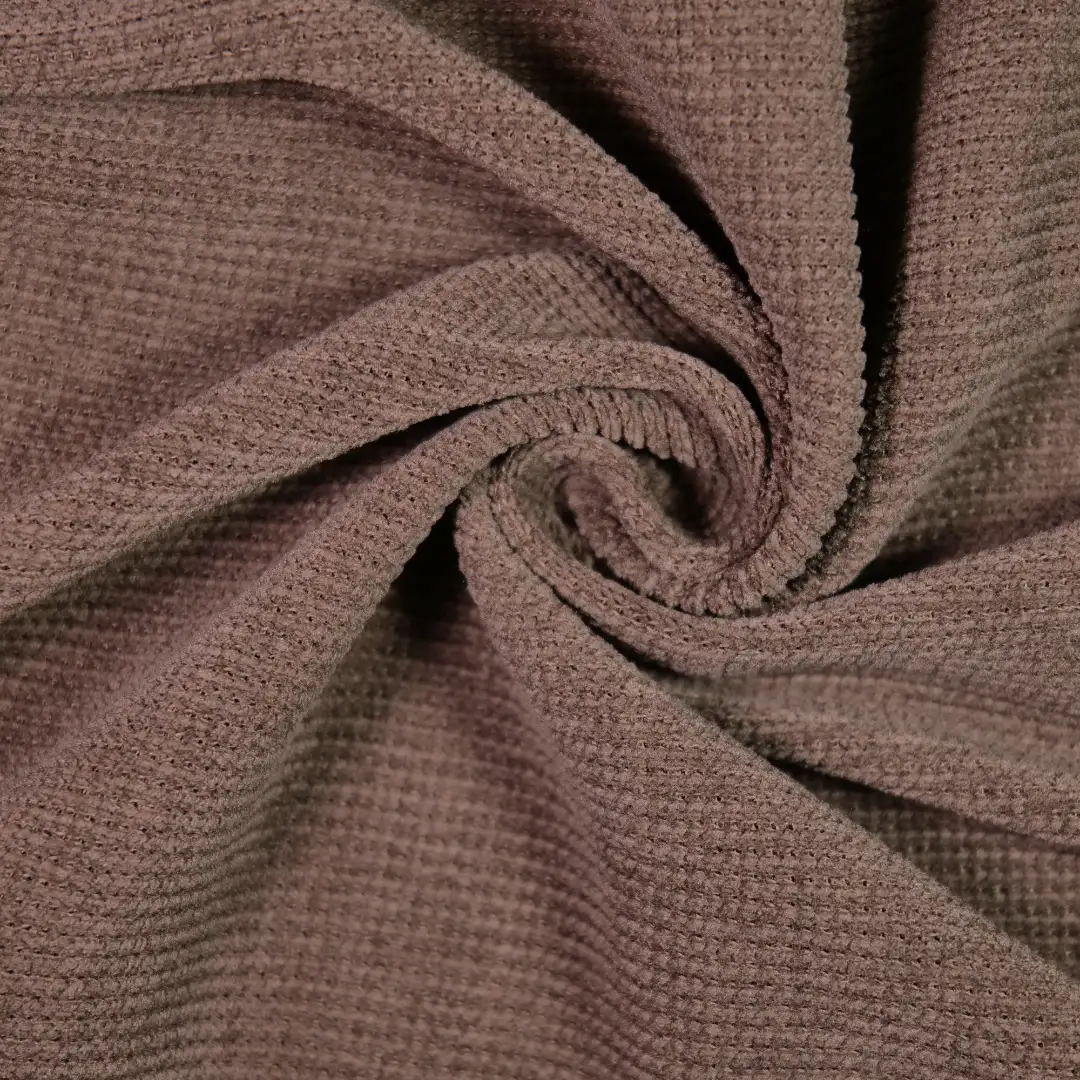 China Fabric for Pants,Suit Trouser,Blazer,Suit,Over Shirt knitted Corduroy Knit Fabric Polyester Spandex Brown color buy from China wholesaler bulk order at wholesale price free worldwide shipping Alibaba
