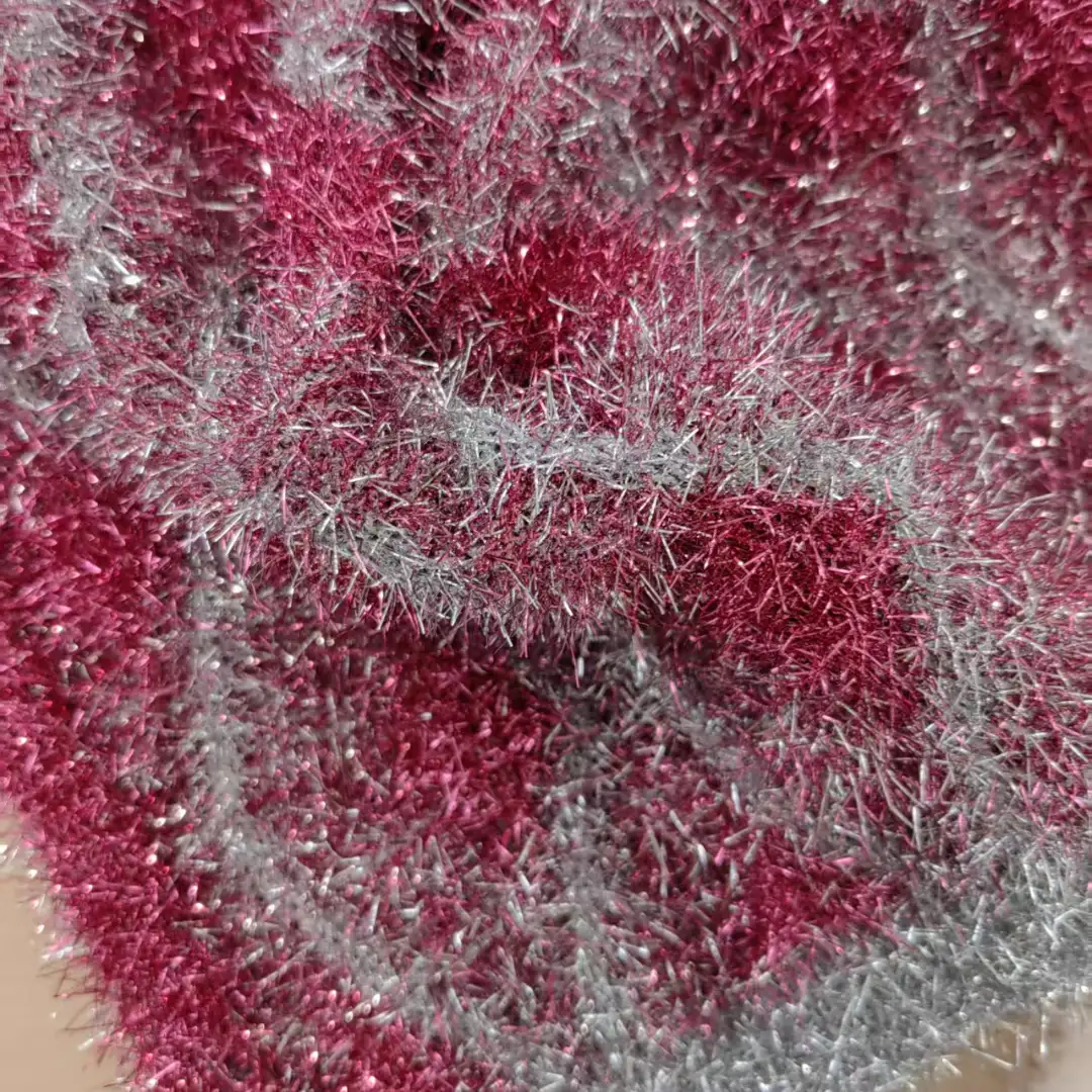 China Yarn for Open Cardigan (Sweater),Round Neck Pullover (Sweater),Crew Neck Pullover (Sweater),Crop Top Pullover (Sweater) Feather Yarn Fancy Yarn Polyester Metallic fiber GREY+PINK color buy from China wholesaler bulk order at wholesale price free worldwide shipping Alibaba