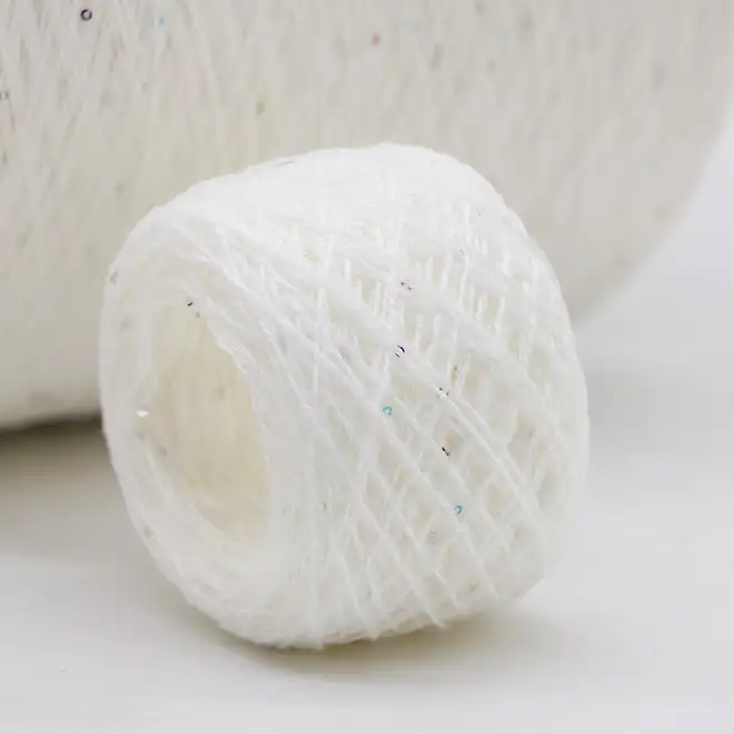 China Yarn for Half-Zipper Cardigan (Sweater),Round Neck Pullover (Sweater),Crew Neck Pullover (Sweater),Crop Top Pullover (Sweater) Twisted Yarn Twisted Yarn Acrylic Nylon Polyester Sequin white color buy from China wholesaler bulk order at wholesale price free worldwide shipping Alibaba