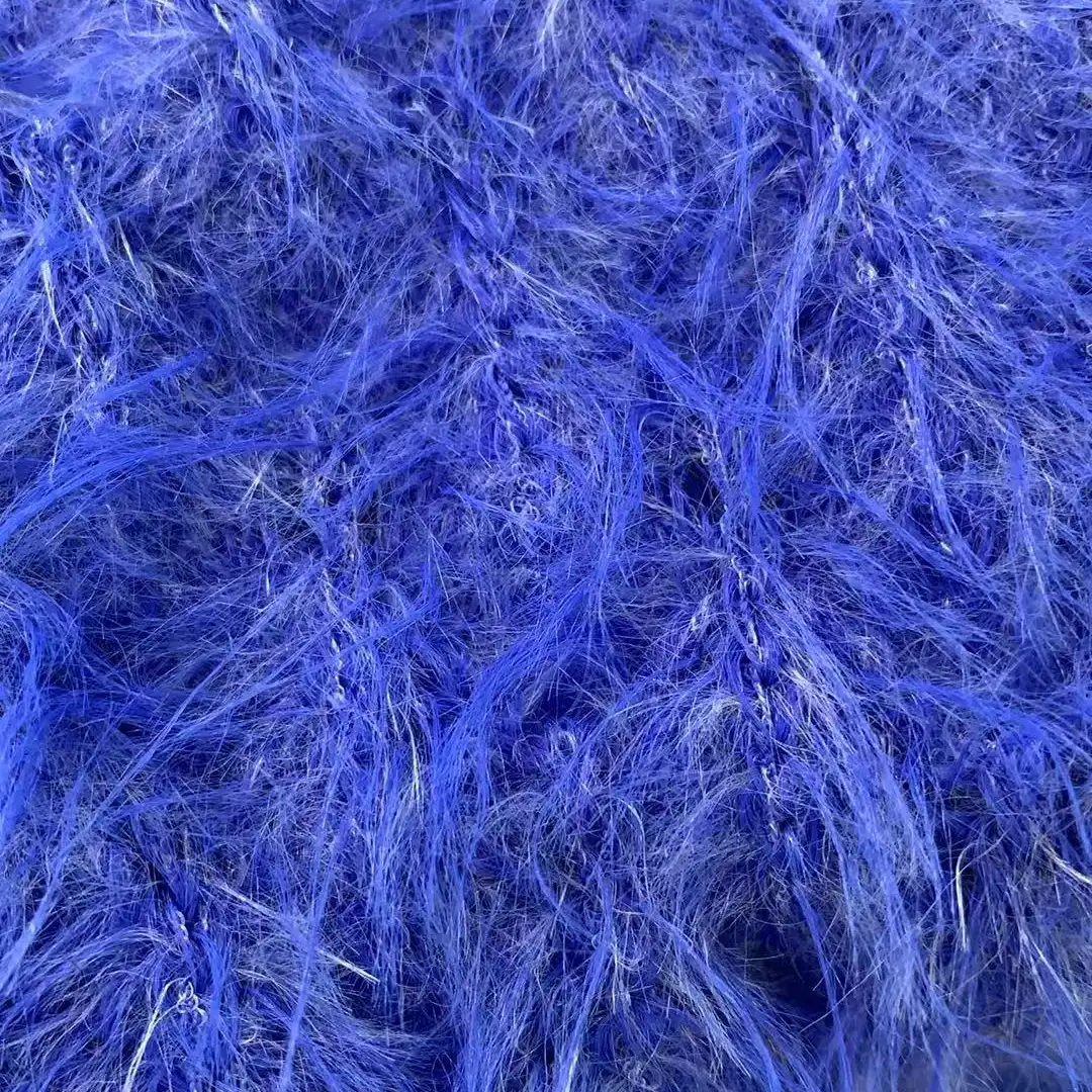 China Yarn for Round Neck Pullover (Sweater),T-shirt (Sweater),Polo T-shirt (Sweater) Cat Feather Yarn Fancy Yarn Polyamide Polyester 花蓝 color buy from China wholesaler bulk order at wholesale price free worldwide shipping Alibaba