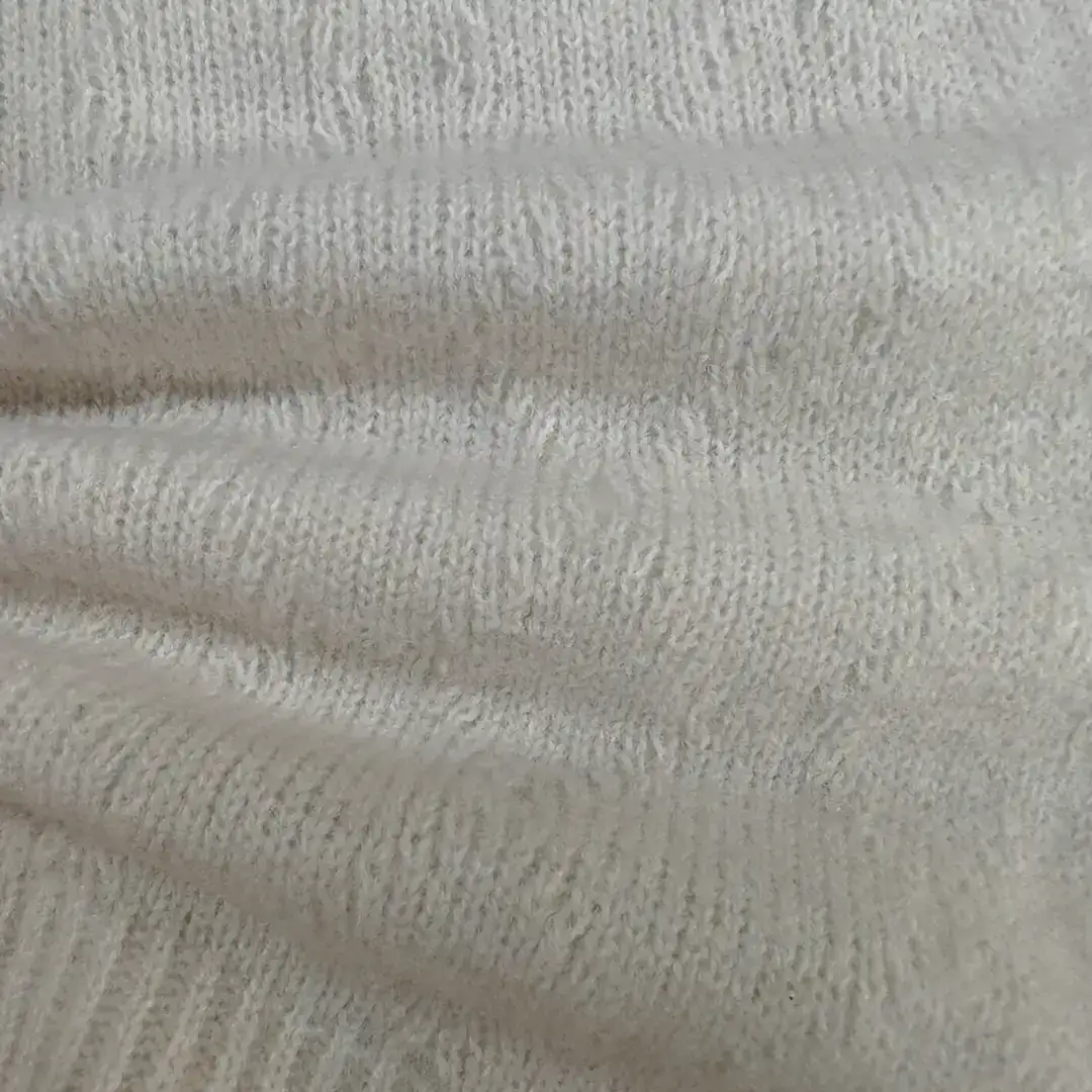 China Yarn for Crop Top,Hoodie,Full-Zipper Cardigan (Sweater),Half-Zipper Cardigan (Sweater) Mossy Yarn Fancy Yarn Acrylic Recycled Polyester Wool Spandex off-white color buy from China wholesaler bulk order at wholesale price free worldwide shipping Alibaba