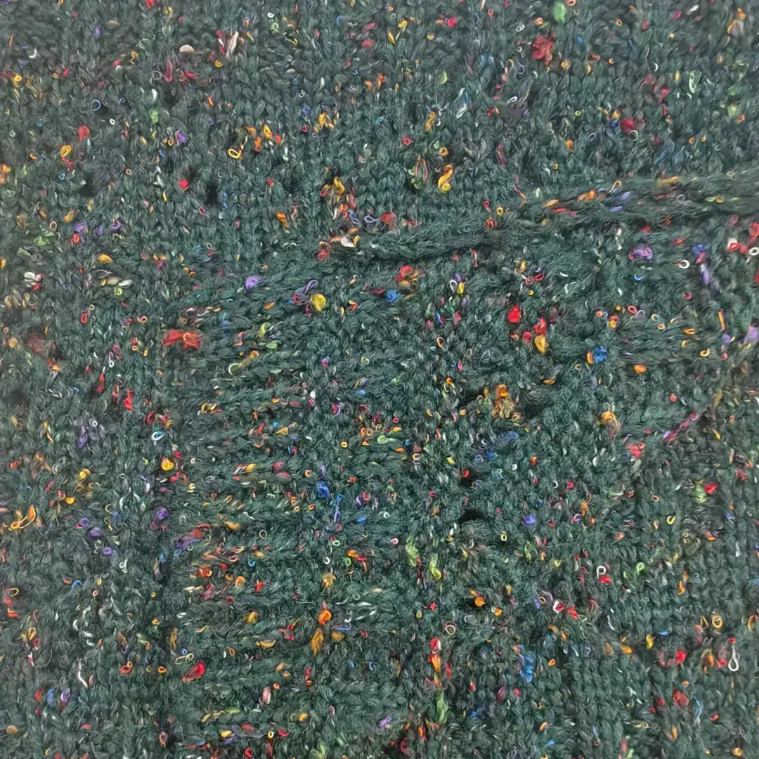 China Yarn for Full-Zipper Cardigan (Sweater),Half-Zipper Cardigan (Sweater),Round Neck Pullover (Sweater),Crop Top Pullover (Sweater) Mossy Yarn Fancy Yarn Recycled Polyester Polyester Acrylic Dark green color buy from China wholesaler bulk order at wholesale price free worldwide shipping Alibaba