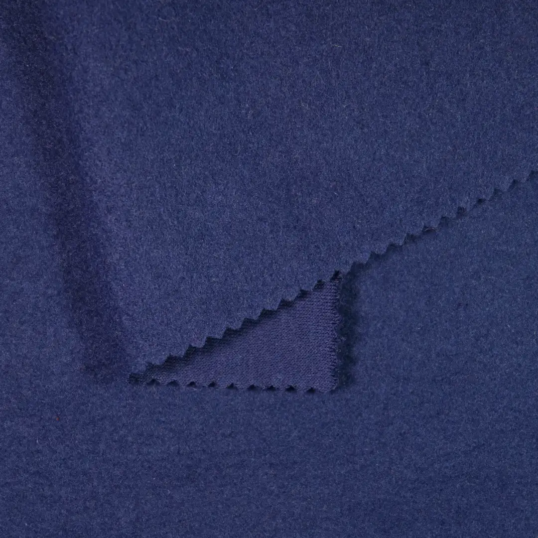 China Fabric for Trench Coat,Overcoat Fleece Knit Fabric Cotton Polyester Dark blue color buy from China wholesaler bulk order at wholesale price free worldwide shipping Alibaba
