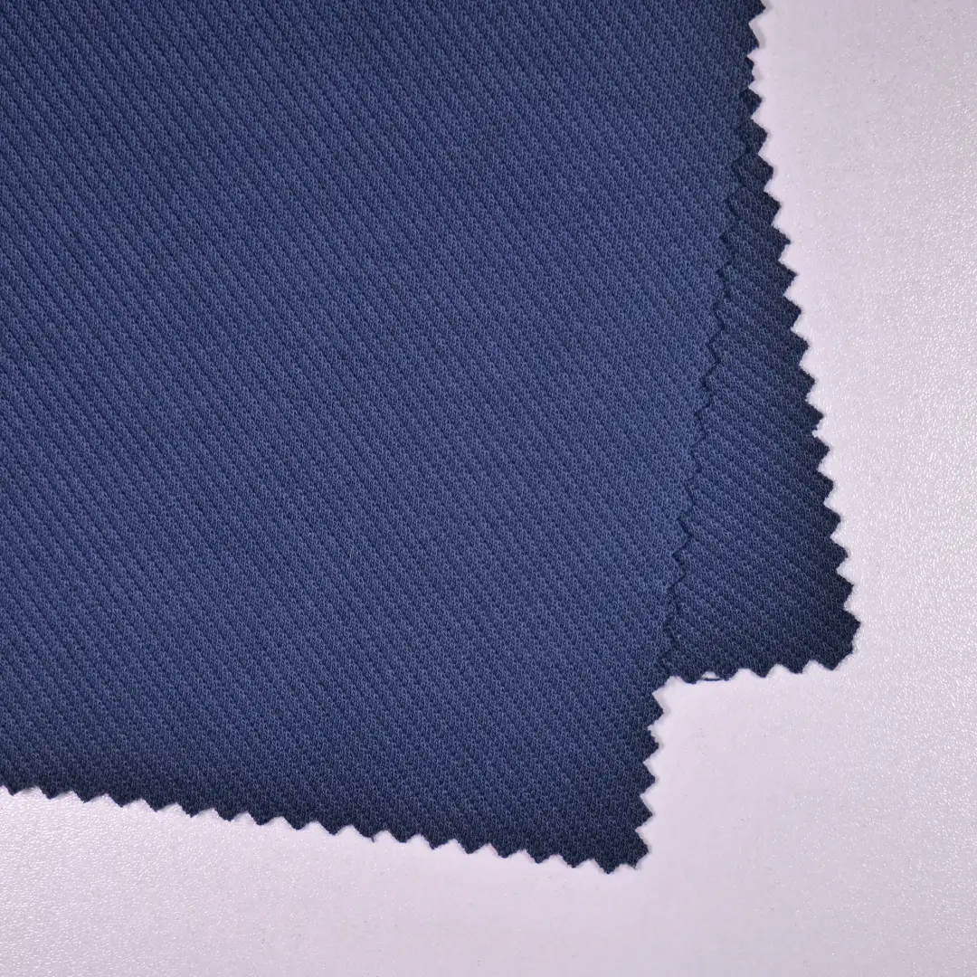 China Fabric for Blazer,Uniform,Knitted Jacket  Rib Knit Fabric Cotton Polyester Spandex Dark blue color buy from China wholesaler bulk order at wholesale price free worldwide shipping Alibaba
