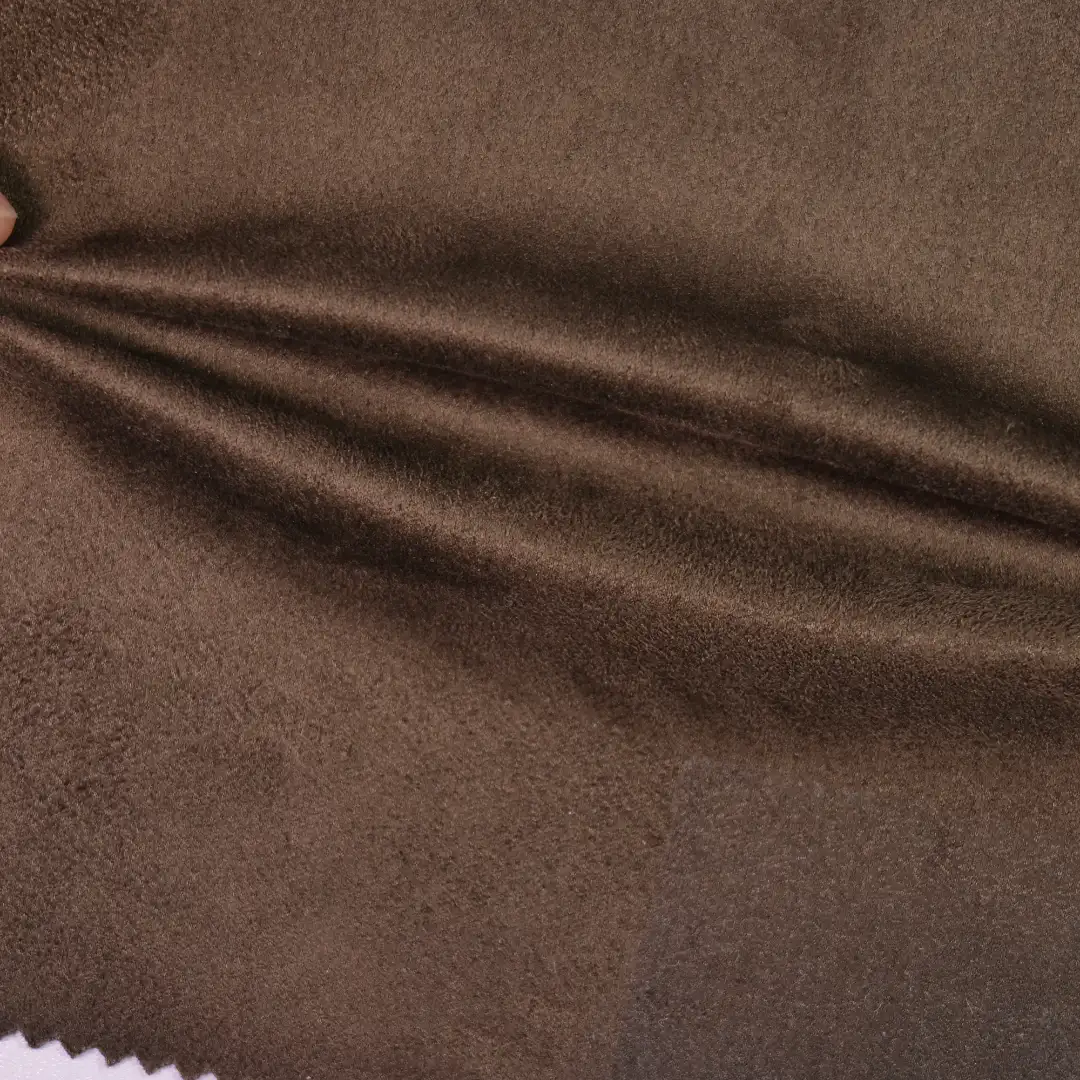 China Fabric for Jackets,Uniform Suede Knit Fabric Polyester Spandex brown color buy from China wholesaler bulk order at wholesale price free worldwide shipping Alibaba