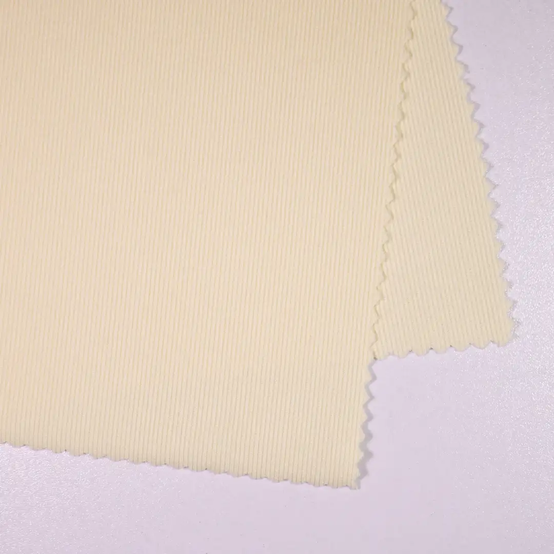 China Fabric for Hoodie  ,Sweatshirt Rib Knit Fabric Polyester Spandex yellow color buy from China wholesaler bulk order at wholesale price free worldwide shipping Alibaba