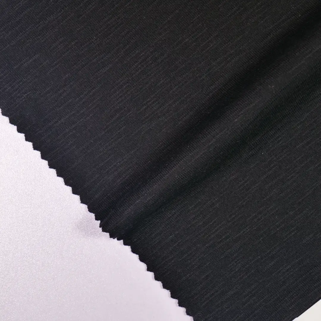 China Fabric for Polo Shirt,Blouse Rib Knit Fabric Linen Cotton black color buy from China wholesaler bulk order at wholesale price free worldwide shipping Alibaba