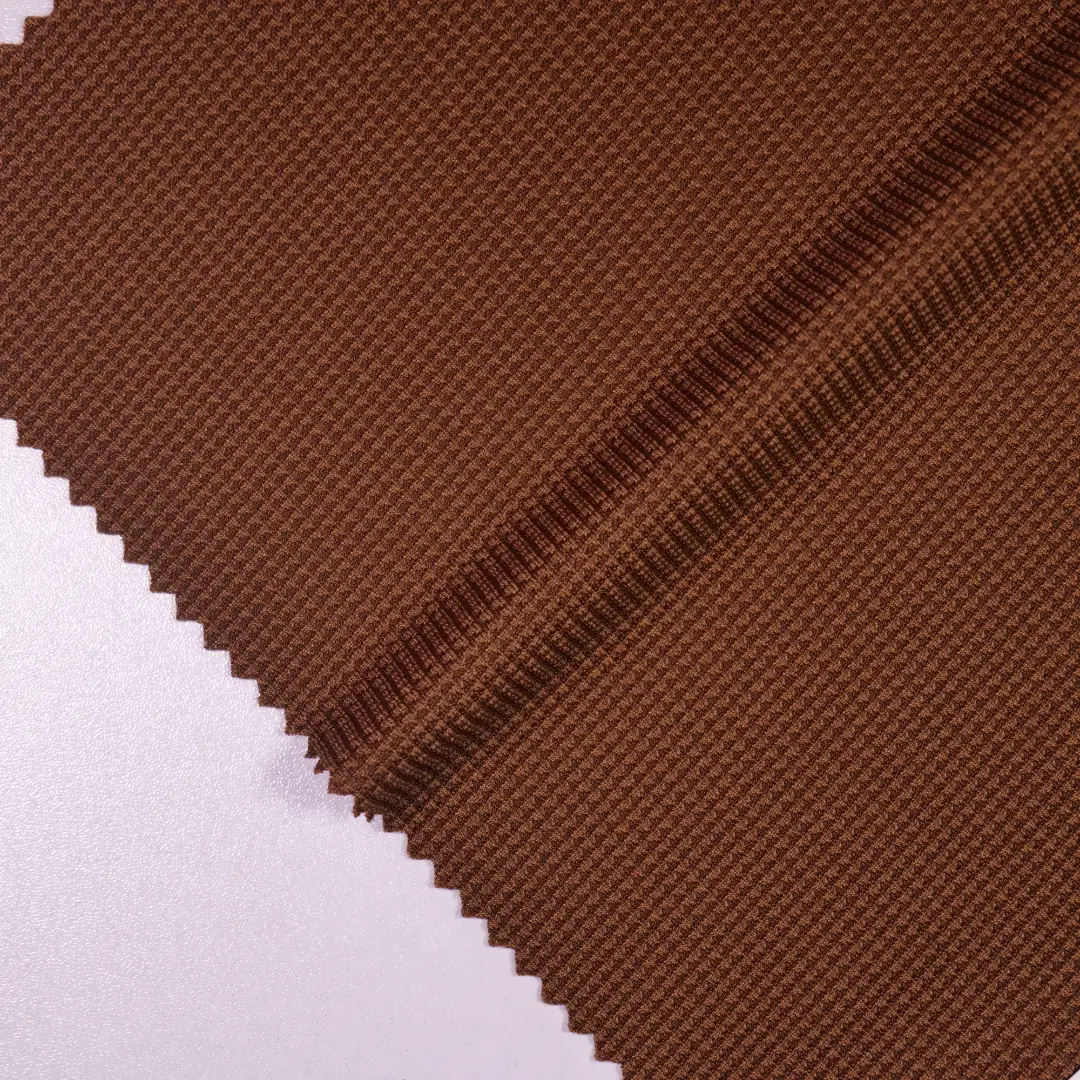China Fabric for T-Shirt,Polo Shirt Jacquard Knit Fabric Polyester Spandex brown color buy from China wholesaler bulk order at wholesale price free worldwide shipping Alibaba