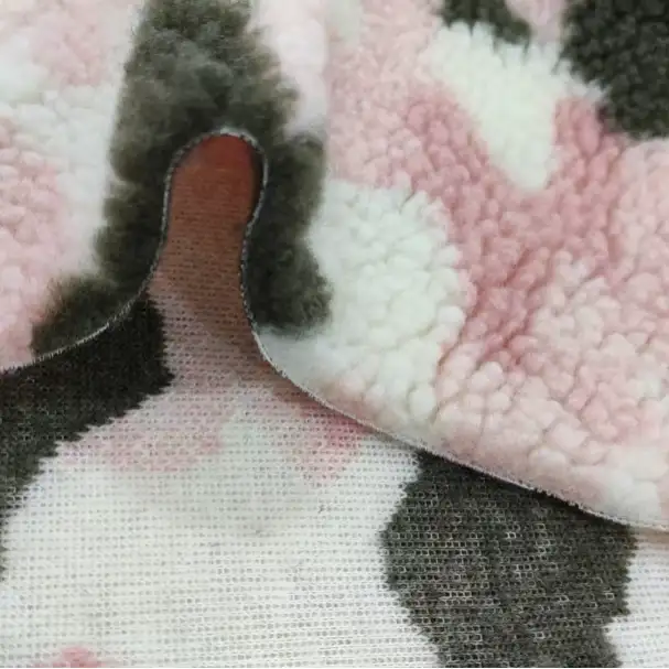 China Fabric for Hoodie,Padded Jacket Sherpa Knit Fabric Polyester pink color buy from China wholesaler bulk order at wholesale price free worldwide shipping Alibaba