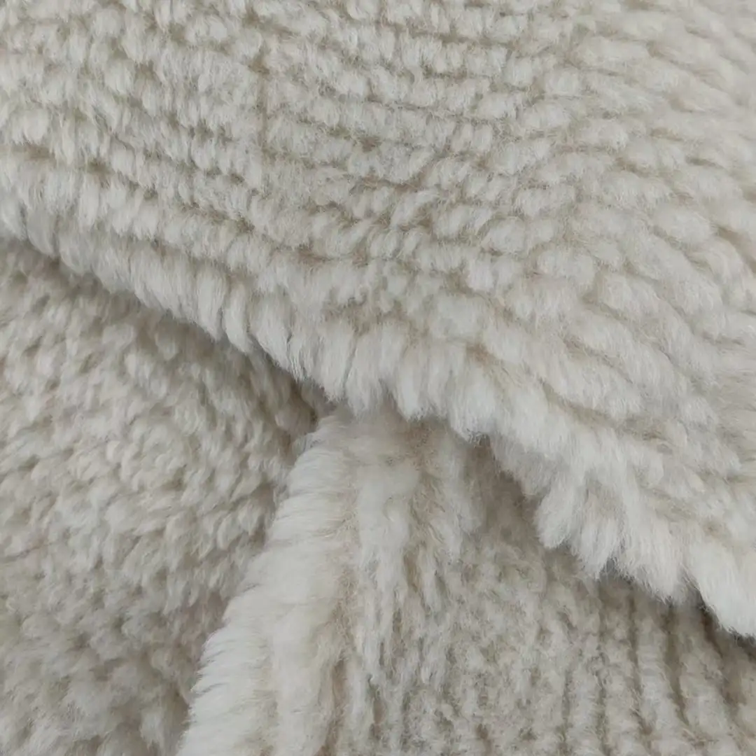 China Fabric for Jackets,Padded Jacket,Hoodie   Teddy Knit Fabric Polyester beige color buy from China wholesaler bulk order at wholesale price free worldwide shipping Alibaba