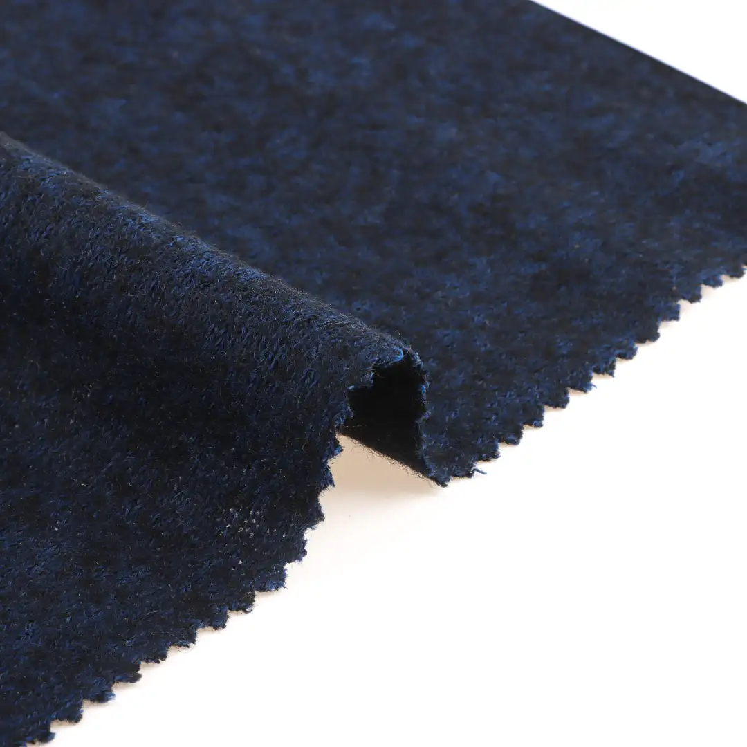 China Fabric for Full-Zipper Cardigan ,Half-Zipper Cardigan ,Knitted Jacket ,Round Neck Pullover ,Crop Top Pullover  Hacci Knit Fabric Polyester Wool Dark blue color buy from China wholesaler bulk order at wholesale price free worldwide shipping Alibaba