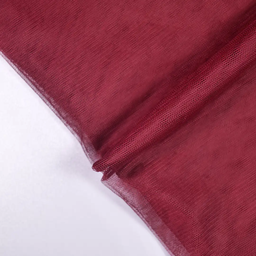 China Fabric for Interlining Mesh Knit Fabric Polyester Spandex wine color buy from China wholesaler bulk order at wholesale price free worldwide shipping Alibaba