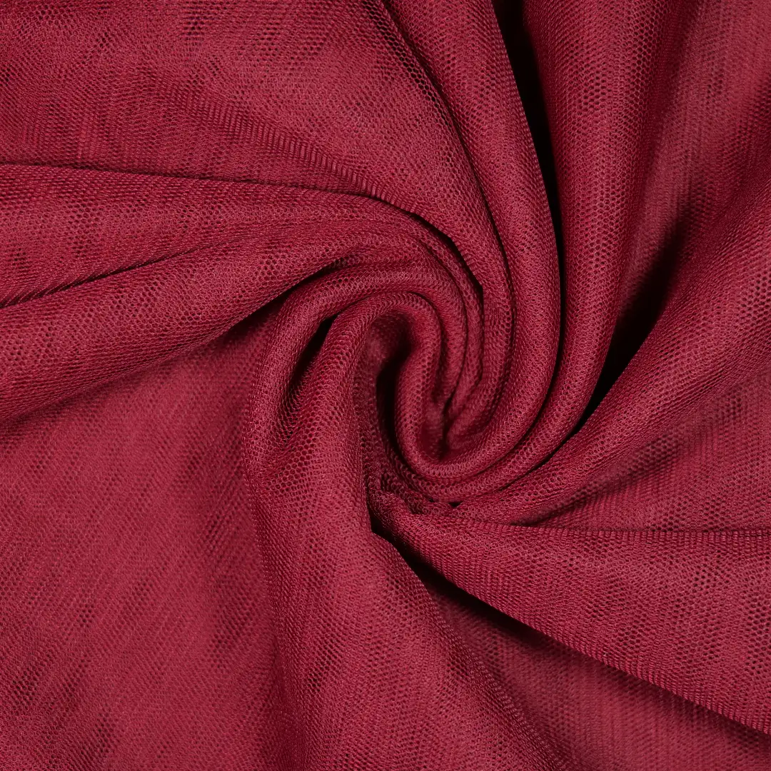 China Fabric for Interlining Mesh Knit Fabric Polyester Spandex wine color buy from China wholesaler bulk order at wholesale price free worldwide shipping Alibaba