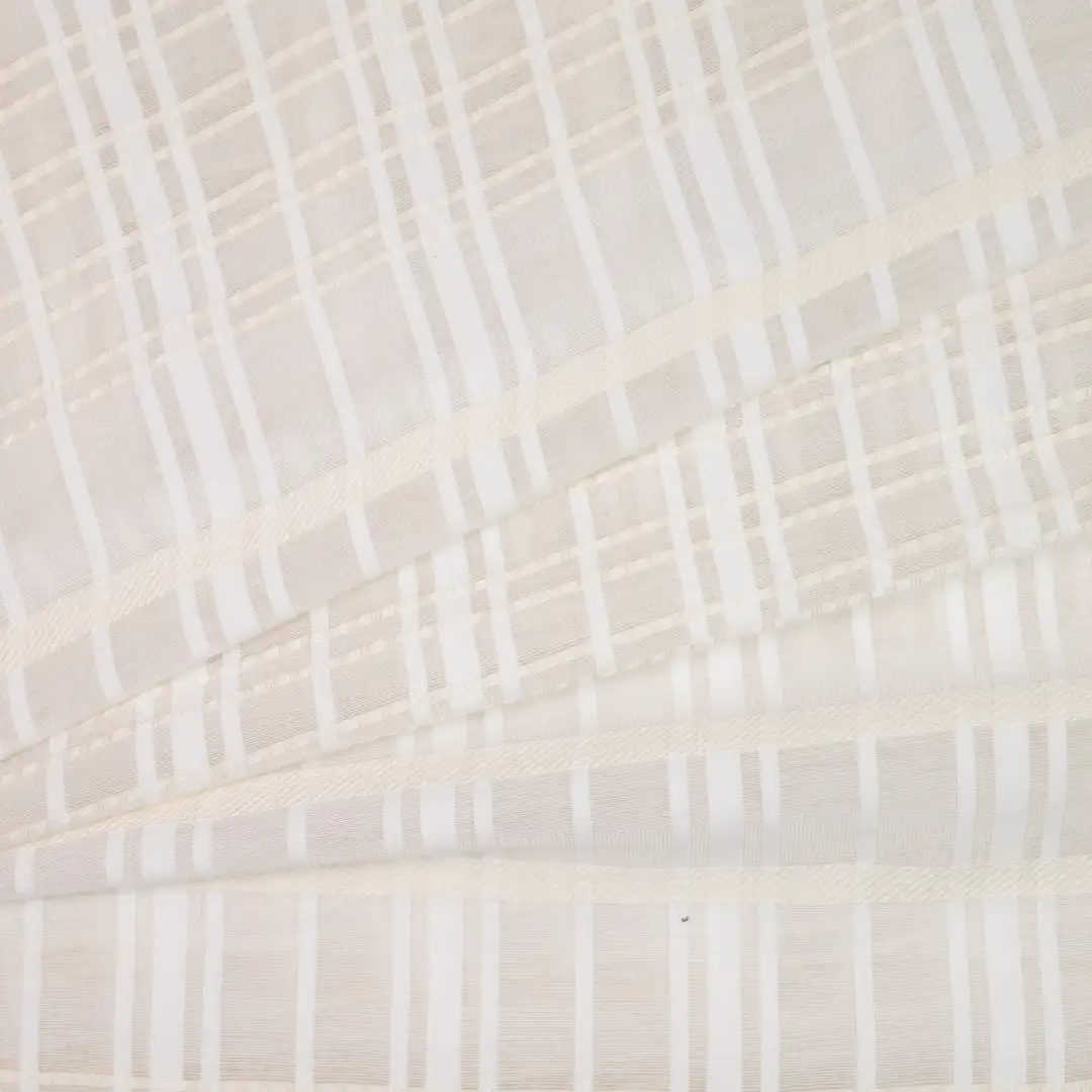 China Fabric for Shirt,Blouse,Crop Top,Shirt Long Sleeve Zipper ,Dresses (Cardigan Open)  Yarn Dyed Check Woven Blended Fabric Silk Rayon Cotton Beige color buy from China wholesaler bulk order at wholesale price free worldwide shipping Alibaba