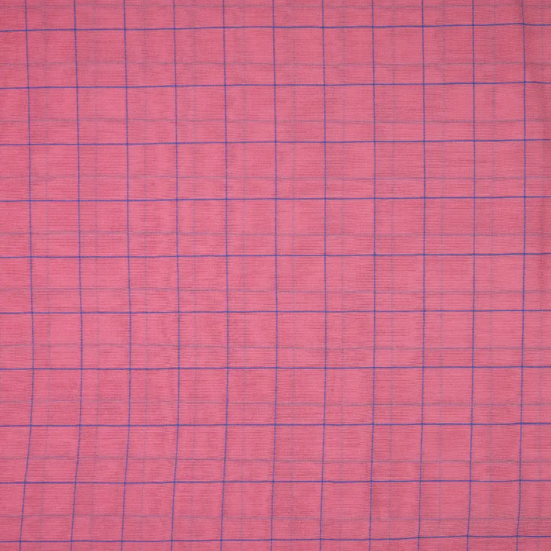 China Fabric for Blouse,Crop Top,Skirt Yarn Dyed Check Woven Blended Fabric Cotton Silk HotPink color buy from China wholesaler bulk order at wholesale price free worldwide shipping Alibaba