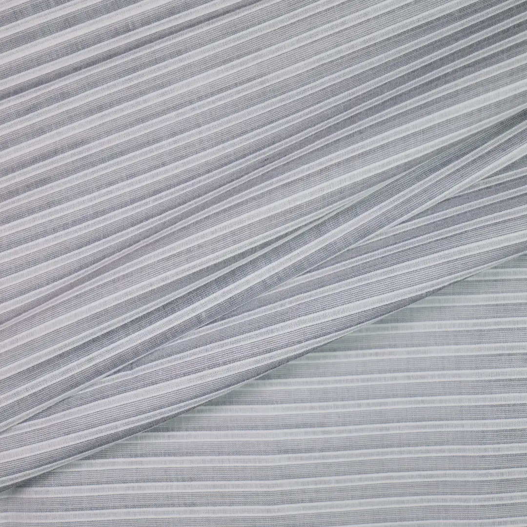 China Fabric for Blouse,Skirt,Shorts,Shirt Half Sleeve Button  Yarn Dyed Stripe Woven Blended Fabric Cotton Silk Gray color buy from China wholesaler bulk order at wholesale price free worldwide shipping Alibaba