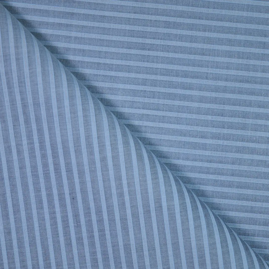 China Fabric for Shirt,Blouse,Crop Top Yarn Dyed Stripe Woven Blended Fabric Cotton Silk Blue color buy from China wholesaler bulk order at wholesale price free worldwide shipping Alibaba