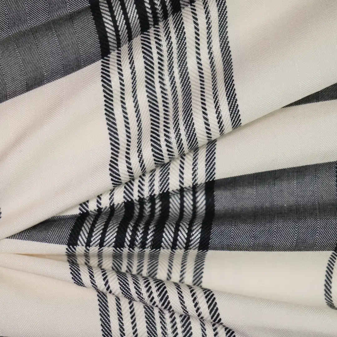 China Fabric for Shirt,Pants,Blouse,Crop Top,Skirt Yarn Dyed Check Woven Blended Fabric Rayon Silk Beige color buy from China wholesaler bulk order at wholesale price free worldwide shipping Alibaba