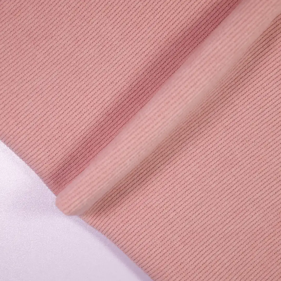 China Fabric for Pants,Jackets,Hoodie,Over Shirt knitted Corduroy Knit Fabric Polyester Spandex Pink color buy from China wholesaler bulk order at wholesale price free worldwide shipping Alibaba