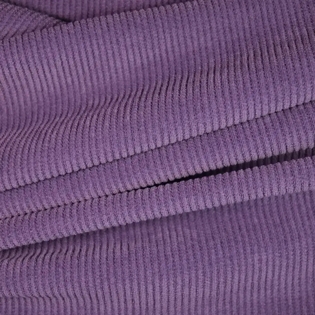 China Fabric for Jackets,Blazer,Hoodie,Uniform knitted Corduroy Knit Fabric Polyester Spandex Purple color buy from China wholesaler bulk order at wholesale price free worldwide shipping Alibaba