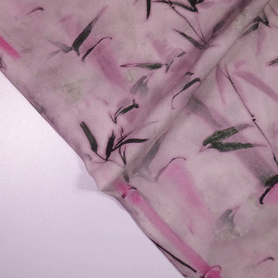 China Fabric for Shirt,Blouse,Crop Top Chiffon Woven Blended Fabric Rayon Nylon Pink color buy from China wholesaler bulk order at wholesale price free worldwide shipping Alibaba