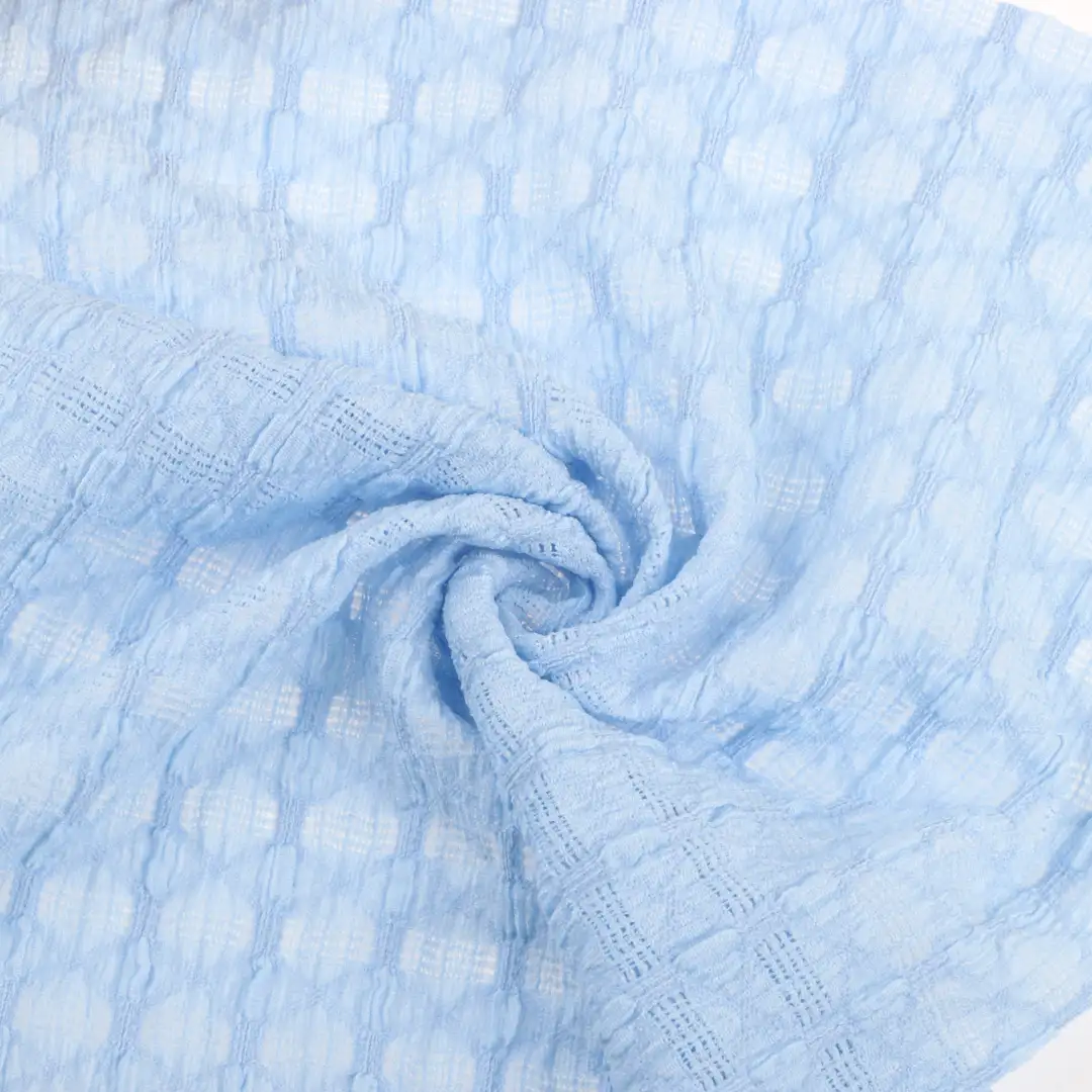 China Fabric for Shirt,Blouse,Crop Top Tricot Knit Fabric Polyester Elastane sky blue color buy from China wholesaler bulk order at wholesale price free worldwide shipping Alibaba