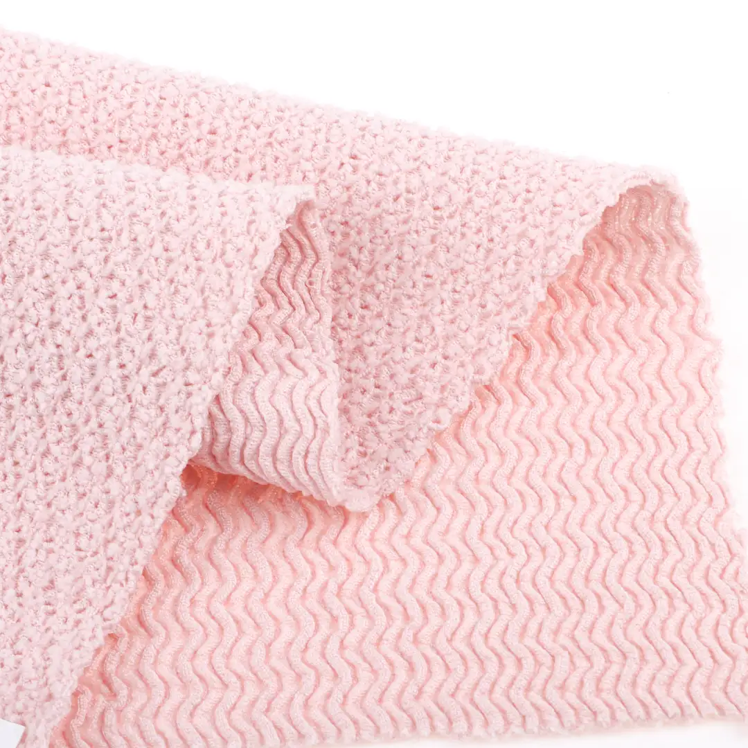 China Fabric for Shirt,Blazer,Blouse,Crop Top,Jogger Tricot Knit Fabric Polyester Elastane Pink color buy from China wholesaler bulk order at wholesale price free worldwide shipping Alibaba