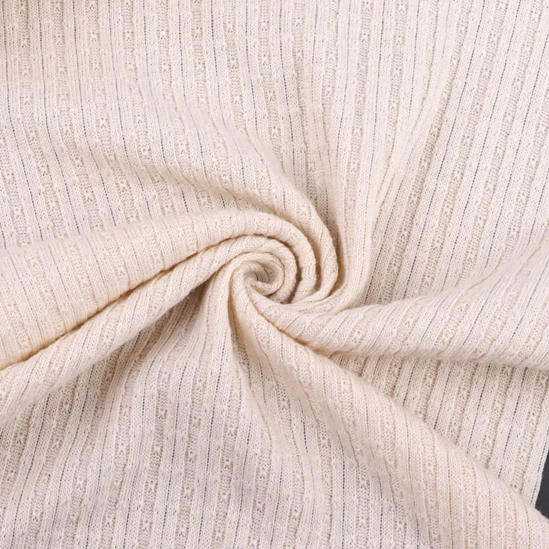 China Fabric for T-Shirt,Blouse,Lingerie,Leggings,Hoodie Jacquard Knit Fabric Polyester Rayon beige color buy from China wholesaler bulk order at wholesale price free worldwide shipping Alibaba