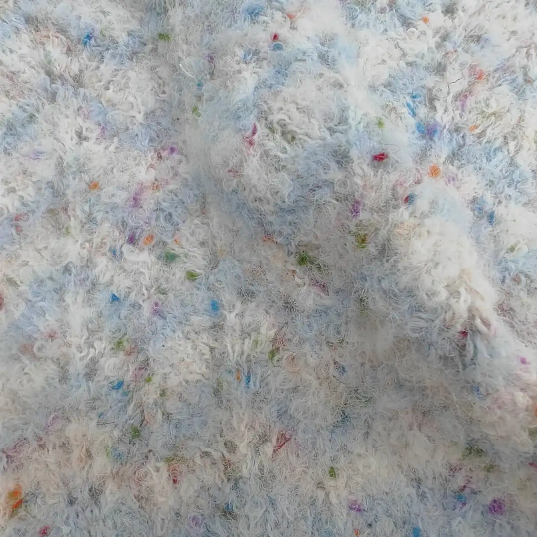 China Yarn for Hoodie,Open Cardigan (Sweater),Round Neck Pullover (Sweater),Crop Top Pullover (Sweater) Boucle Yarn Fancy Yarn Recycled Polyester Polyester Wool Spandex Color dots color buy from China wholesaler bulk order at wholesale price free worldwide shipping Alibaba