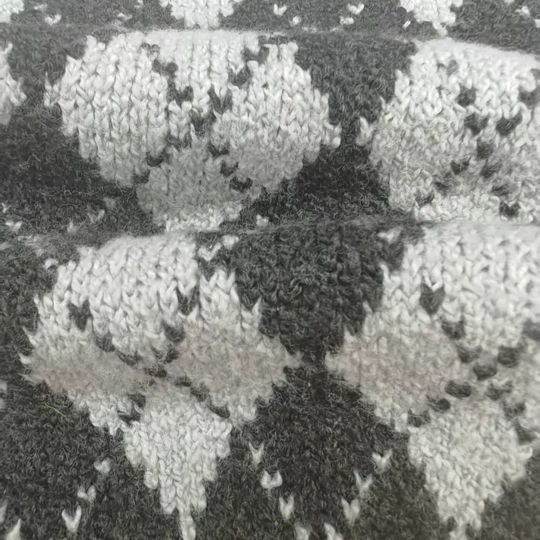 China Yarn for Open Cardigan (Sweater),Half-Zipper Cardigan (Sweater),Round Neck Pullover (Sweater),Crop Top Pullover (Sweater) Mossy Yarn Fancy Yarn BCI Cotton Recycled Polyester Spandex Black and gray color buy from China wholesaler bulk order at wholesale price free worldwide shipping Alibaba