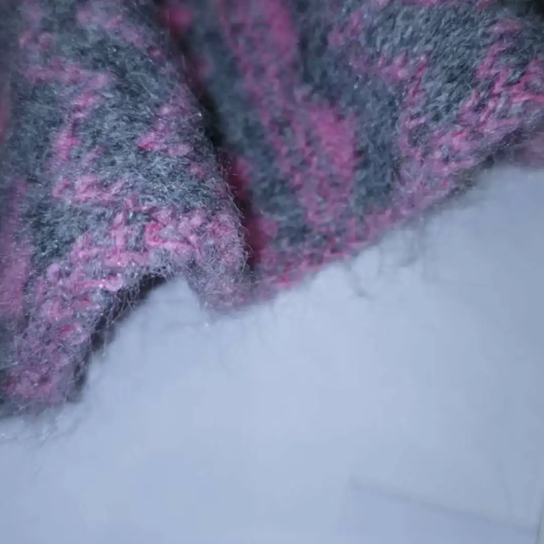 China Yarn for Open Cardigan (Sweater),Knitted Jacket (Sweater),Crop Top Pullover (Sweater),Kids V-Neck Cardigan (Sweater) Mossy Yarn Fancy Yarn Recycled Polyester Polyester Nylon Wool Spandex 粉灰色混搭 color buy from China wholesaler bulk order at wholesale price free worldwide shipping Alibaba