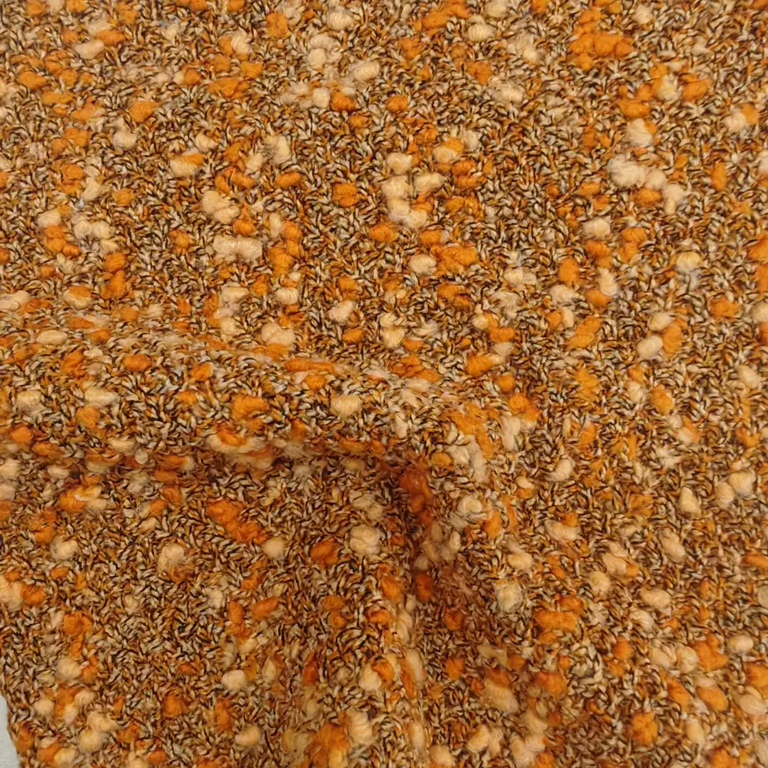 China Yarn for Crop Top,Hoodie,Open Cardigan (Sweater),Crop Top Pullover (Sweater) Boucle Yarn Fancy Yarn Recycled Polyester Acrylic Wool orange-yellow color buy from China wholesaler bulk order at wholesale price free worldwide shipping Alibaba