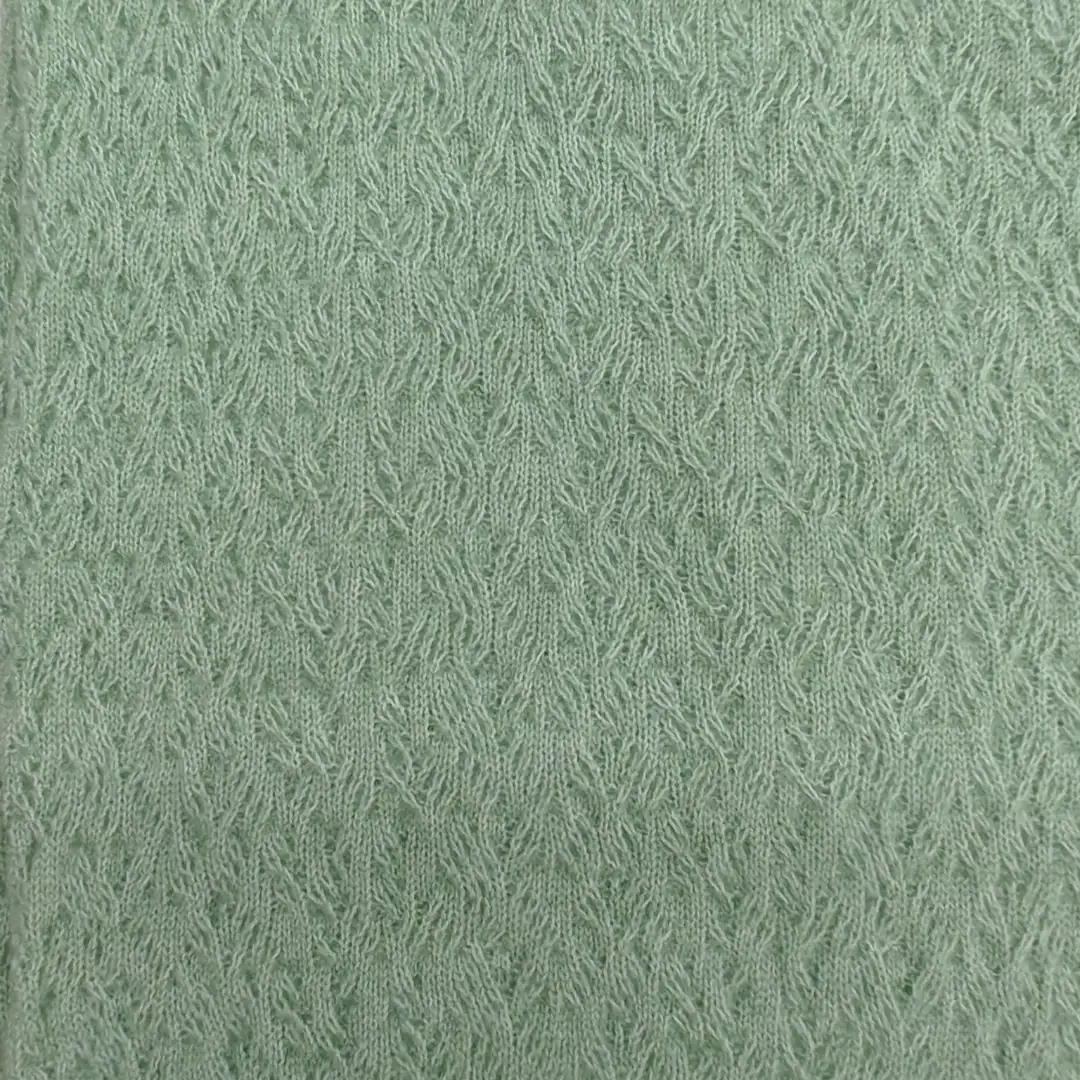 China Yarn for Open Cardigan (Sweater),Half-Zipper Cardigan (Sweater),Crew Neck Pullover (Sweater),Crop Top Pullover (Sweater) Mossy Yarn Fancy Yarn Recycled Polyester Acrylic Wool Spandex Light green color buy from China wholesaler bulk order at wholesale price free worldwide shipping Alibaba