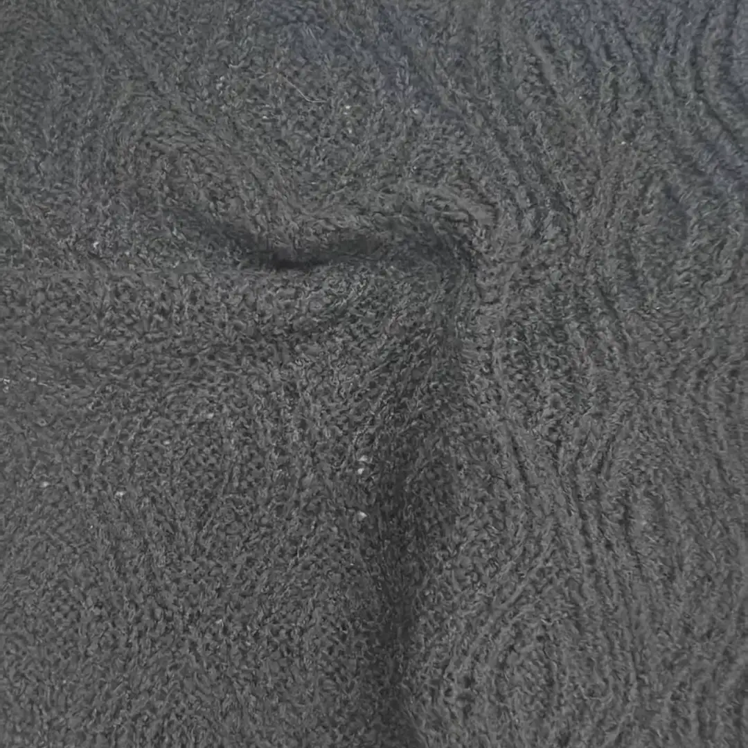 China Yarn for Crop Top,Open Cardigan (Sweater),Half-Zipper Cardigan (Sweater),Crop Top Pullover (Sweater) Mossy Yarn Fancy Yarn Acrylic Recycled Polyester Spandex BLACK color buy from China wholesaler bulk order at wholesale price free worldwide shipping Alibaba