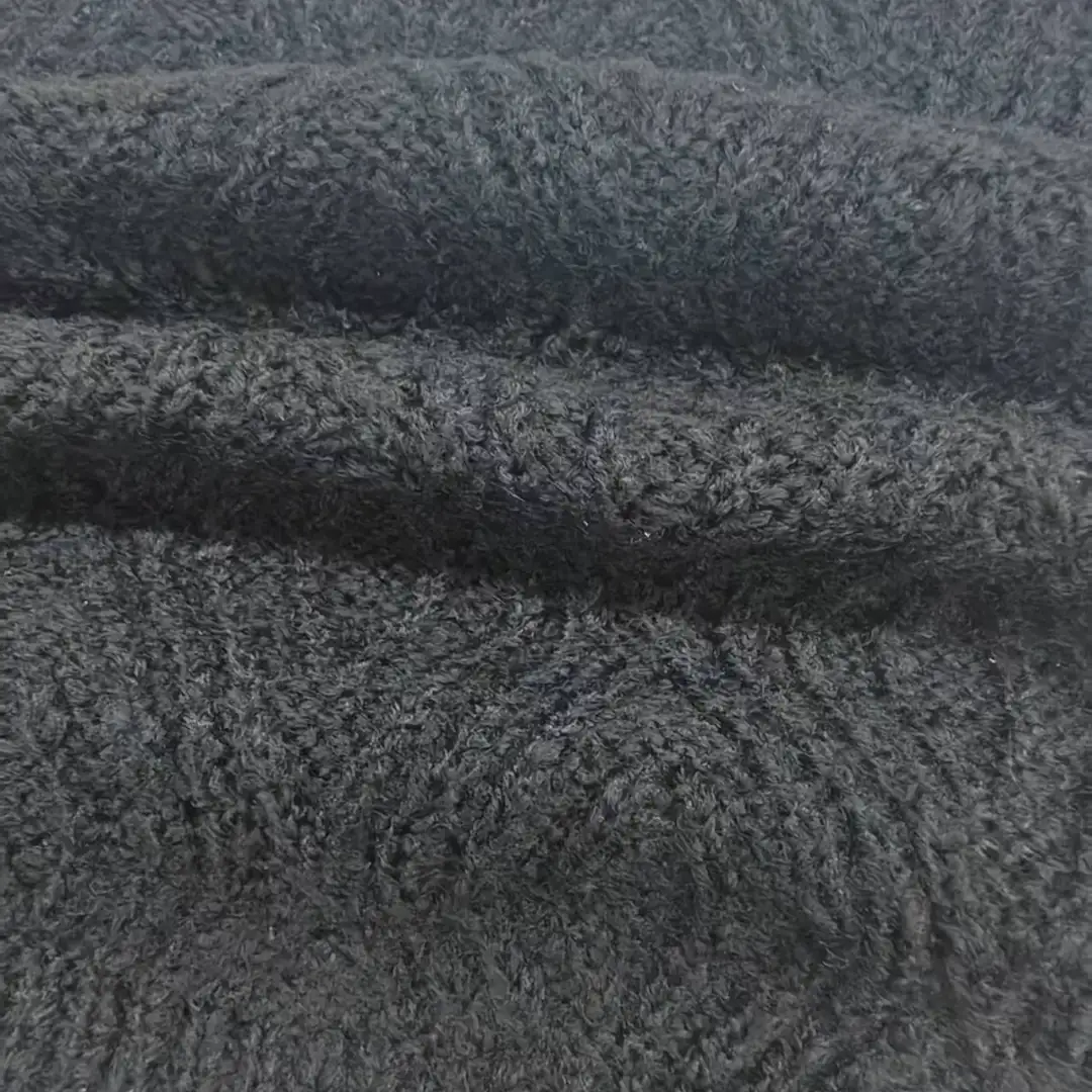 China Yarn for Crop Top,Open Cardigan (Sweater),Half-Zipper Cardigan (Sweater),Crop Top Pullover (Sweater) Mossy Yarn Fancy Yarn Acrylic Recycled Polyester Spandex BLACK color buy from China wholesaler bulk order at wholesale price free worldwide shipping Alibaba