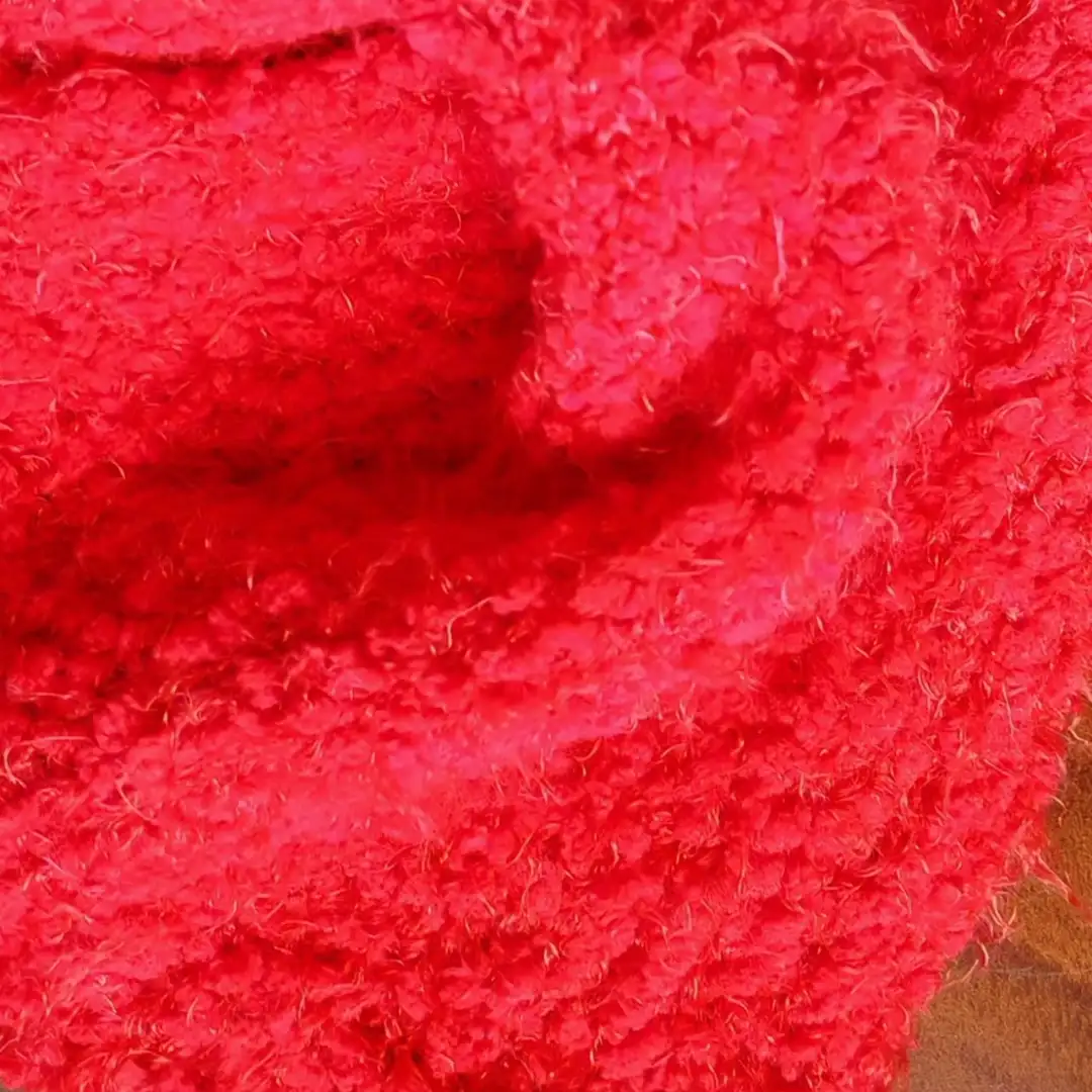 China Yarn for Round Neck Pullover (Sweater),Crew Neck Pullover (Sweater),Crop Top Pullover (Sweater),Loungewear,Tube Top and Mini Skirt Set (Sweater) Teddy Yarn Fancy Yarn Polyester red color buy from China wholesaler bulk order at wholesale price free worldwide shipping Alibaba