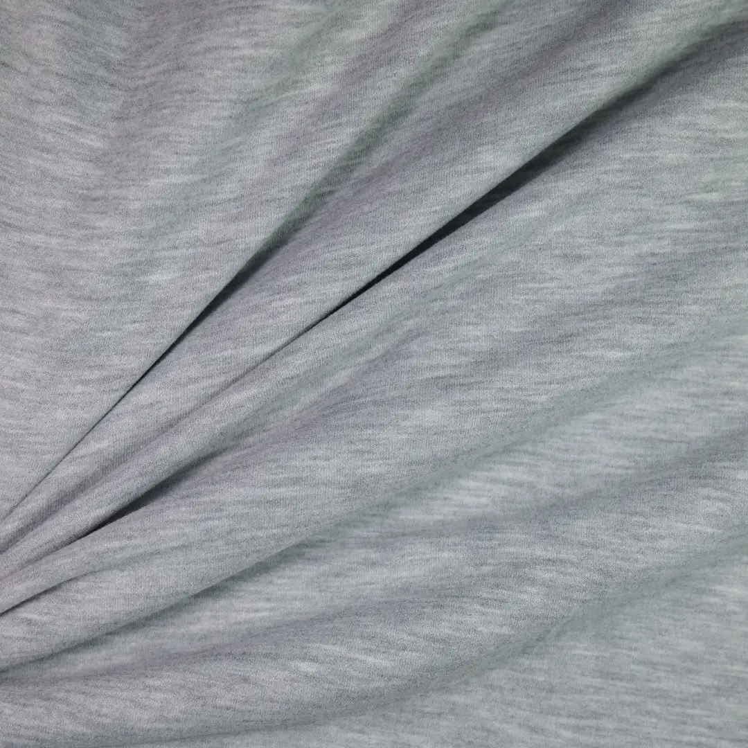 China Fabric for T-Shirt,T-shirt ,Loungewear Single Jersey Knit Fabric Acrylic Rayon Poly Lactic Acid（PLA) Spandex Gray color buy from China wholesaler bulk order at wholesale price free worldwide shipping Alibaba