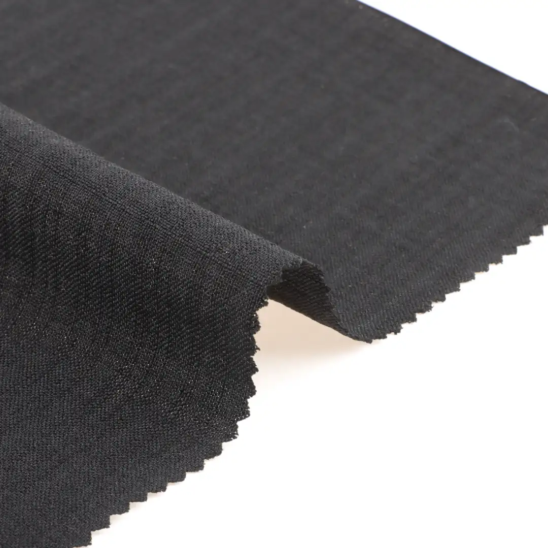 China Fabric for Shirt,Shorts,Men's Pants ,Women's Pants ,Skirt ,Wide Leg Trousers Slub Fabric Synthetic Woven Fabric Polyester BLACK color buy from China wholesaler bulk order at wholesale price free worldwide shipping Alibaba