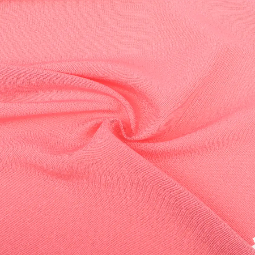 China Fabric for Blouse,Skirt,Women's Pants ,Skirt  Polyester/Rayon Plain Woven Blended Fabric Rayon Polyester Pink color buy from China wholesaler bulk order at wholesale price free worldwide shipping Alibaba