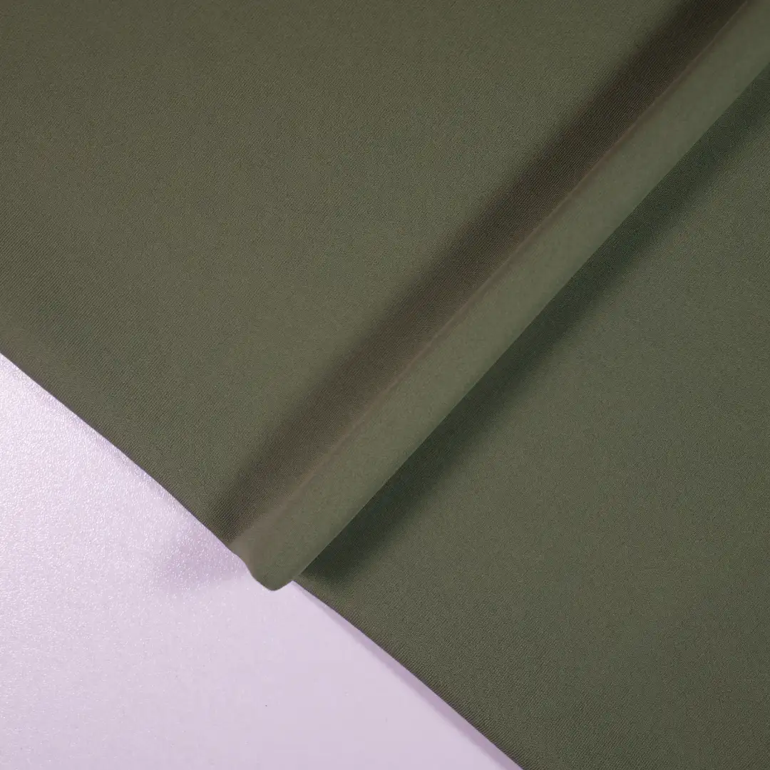 China Fabric for T-Shirt,Polo Shirt,Yoga Pants,Swim shorts Four-way Stretch (Bi-Stretch) Knit Fabric Polyester Spandex Olive color buy from China wholesaler bulk order at wholesale price free worldwide shipping Alibaba