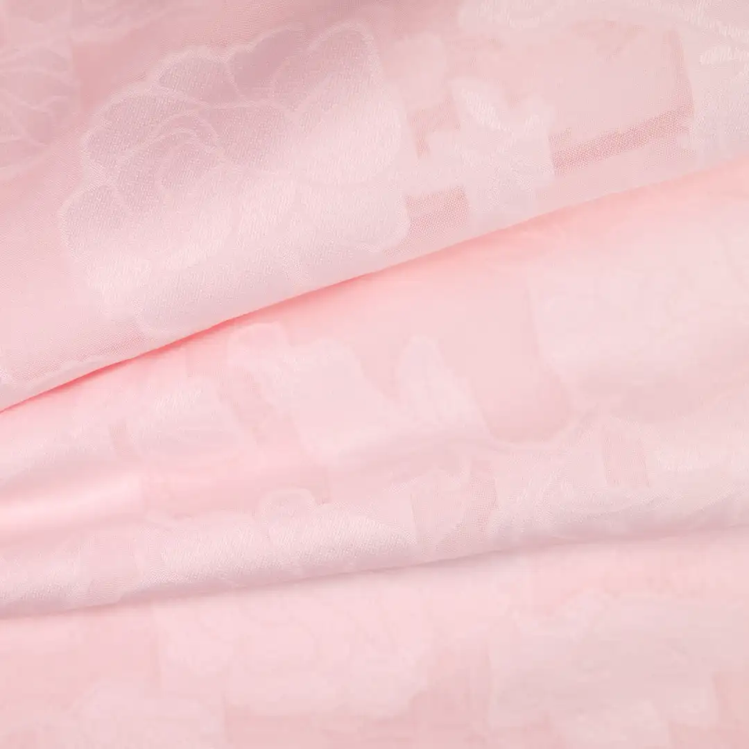 China Fabric for Shirt,T-Shirt,Crop Top,Skirt Polyester Jacquard Synthetic Woven Fabric Polyester pink color buy from China wholesaler bulk order at wholesale price free worldwide shipping Alibaba