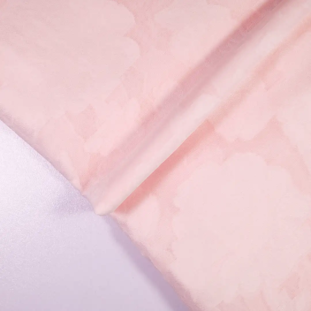 China Fabric for Shirt,T-Shirt,Crop Top,Skirt Polyester Jacquard Synthetic Woven Fabric Polyester pink color buy from China wholesaler bulk order at wholesale price free worldwide shipping Alibaba