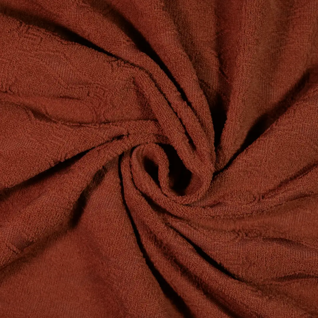 China Fabric for Jogger,Hoodie,Uniform Jacquard Knit Fabric Polyester Spandex Brown color buy from China wholesaler bulk order at wholesale price free worldwide shipping Alibaba