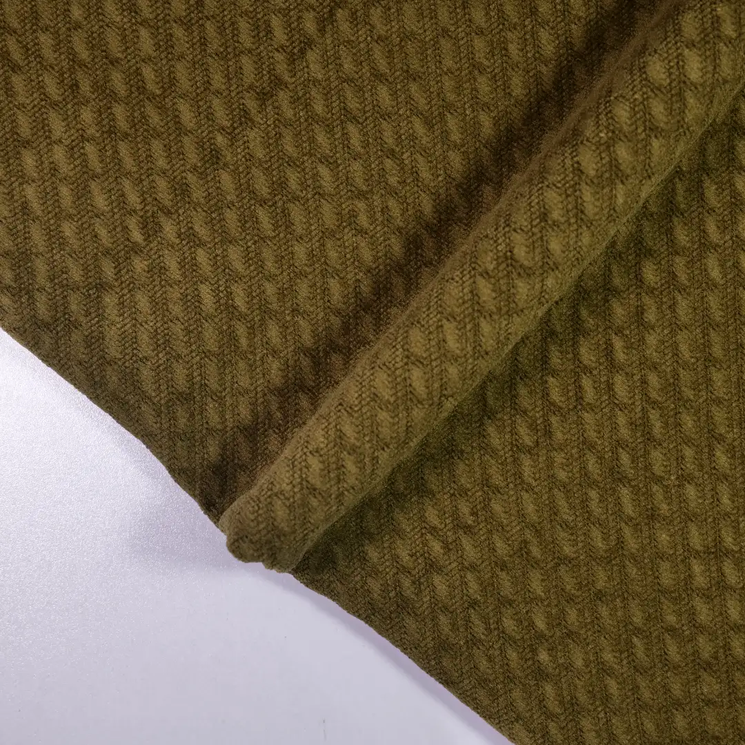 China Fabric for Pants,Blazer,Hoodie,Suit Jacquard Knit Fabric Polyester Spandex olive color buy from China wholesaler bulk order at wholesale price free worldwide shipping Alibaba