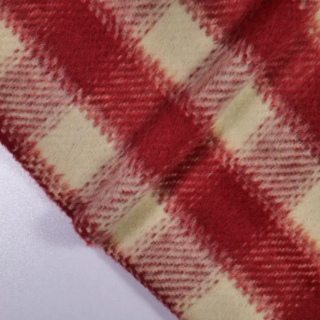 China Fabric for Blazer,Overcoat,Suit,Uniform Yarn Dyed Check Woven Blended Fabric Wool Polyester Red color buy from China wholesaler bulk order at wholesale price free worldwide shipping Alibaba