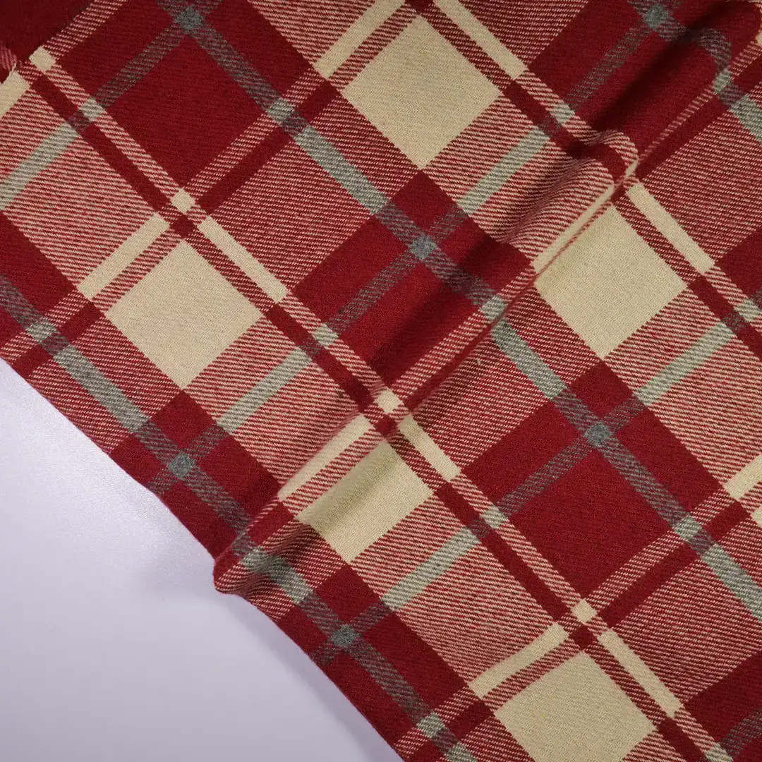 China Fabric for Suit Trouser,Skirt,Overcoat,Suit,Ski Suits Yarn Dyed Check Woven Blended Fabric Polyester Wool Red color buy from China wholesaler bulk order at wholesale price free worldwide shipping Alibaba